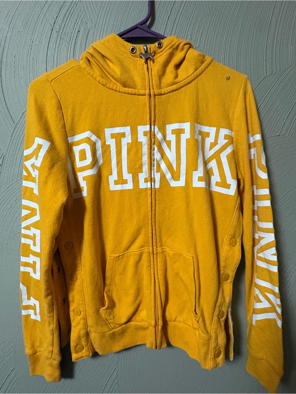 Victoria's Secret PINK Yellow Hooded Zip-Up Jacket